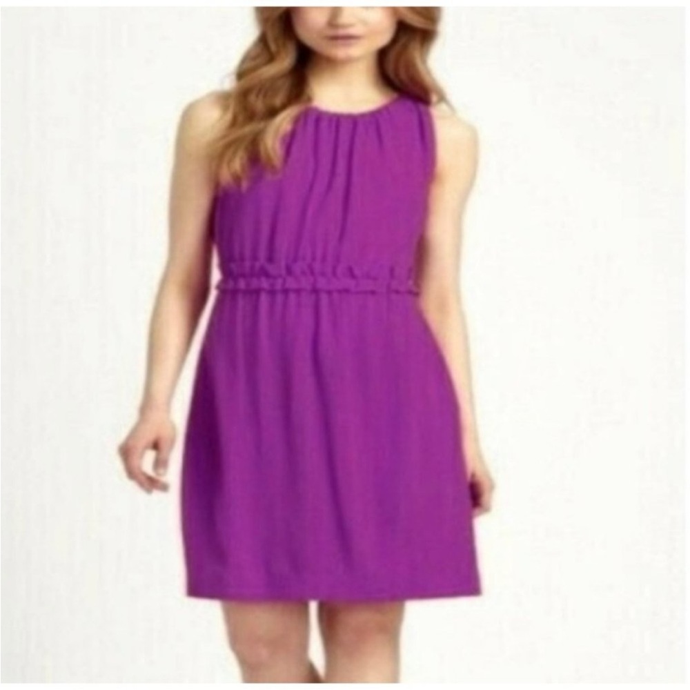 Kate Spade Katia Magenta rich purple Crepe Dress Sleeveless midi size XL